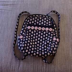 Vera Bradley Black and Cream Paisley Quilted Backpack